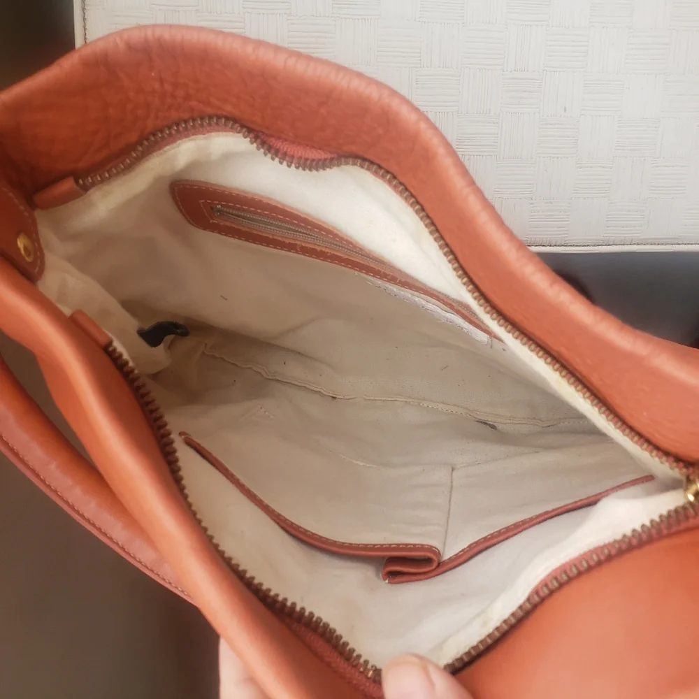 Pietro Alessandro New York Orange leather Hobo Bag